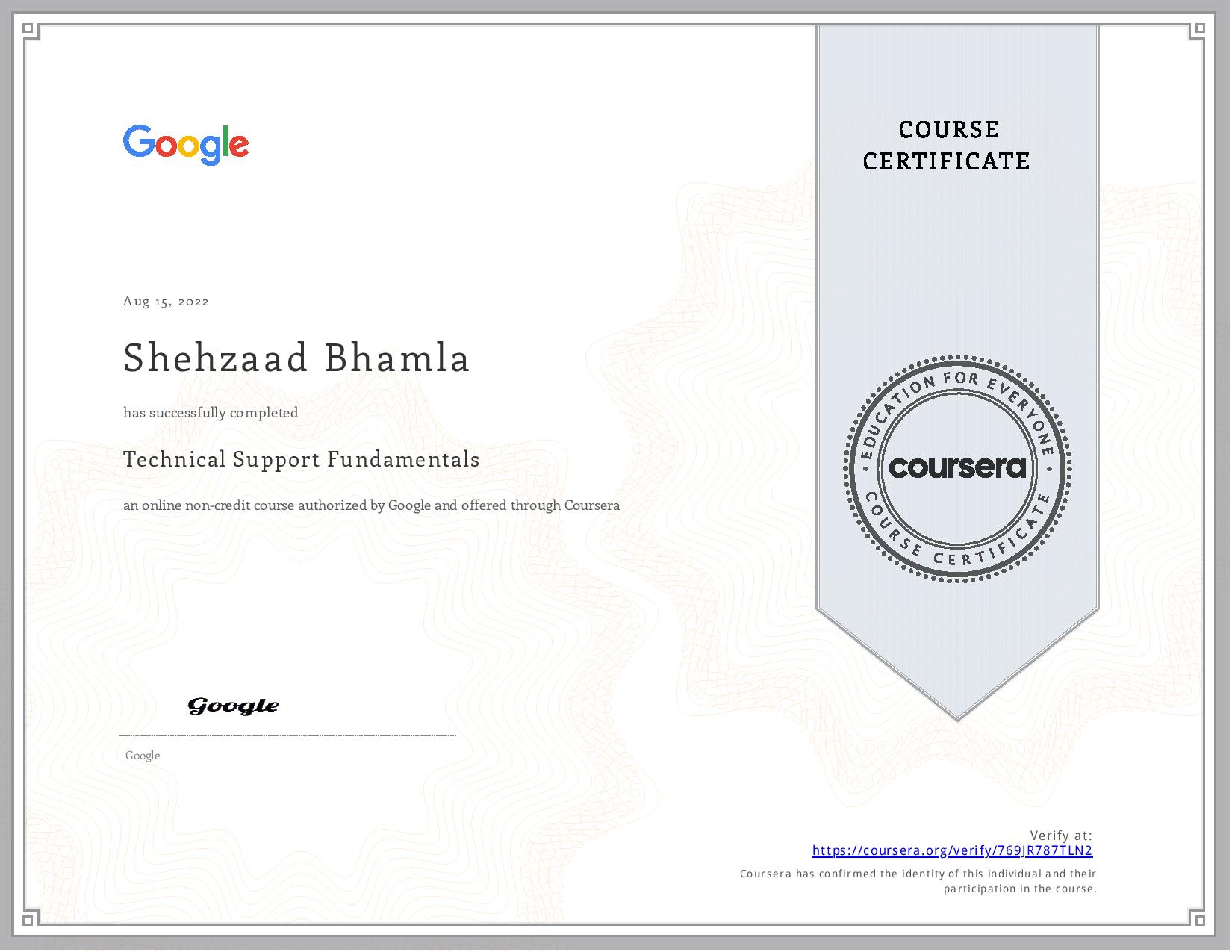 Coursera Google Course